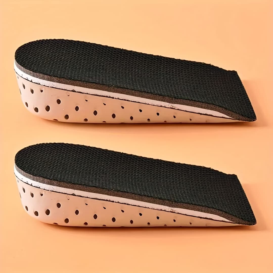 TEMU 2pcs Heightening Insoles, Soft-bottom Half-lift Pads - Lightweight, Comfortable, Breathable And Sweat-absorbent With Latex Interlayer, Invisible Heightening Design
