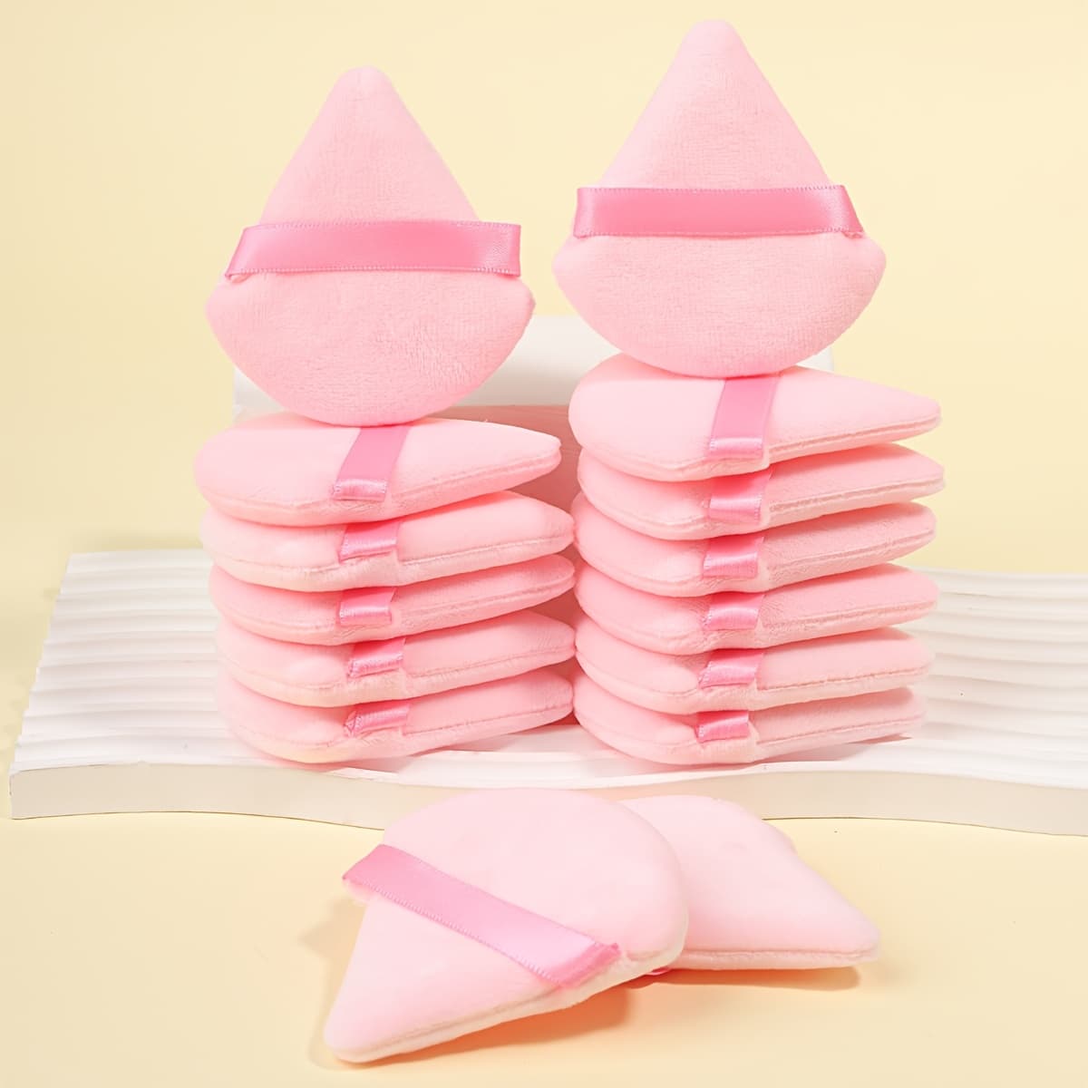 TEMU 15pcs Triangular Loose Powder Facial Beauty Makeup Tools Washable Makeup Velour Makeup Puff