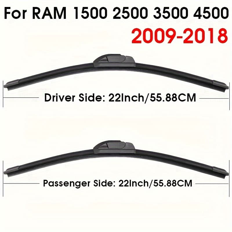 TEMU Auto Car Wiper Blade For For 1500 2500 3500 4500 2009-2018 Special Windscreen Wiper Blades 22"+22" Pair For Front Windshield
