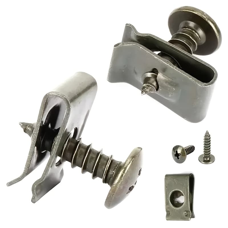 TEMU 82pcs | Heavy-duty Automotive Screws - Self-drilling Threads For Rear Wipers/trunk/door/windshield Repair, Durable Metal Base Clamps, Fits Most Vehicles, Fasteners