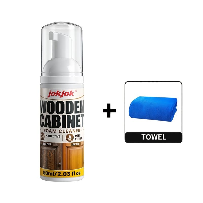 TEMU Cabinet Foam Refinisher, Wood Furniture Stain Cleaner, Removes Damp Black Spots On Cabinets And Wardrobes, Quick Dry And Lazy Friendly, Comes With Free Cleaning Towel