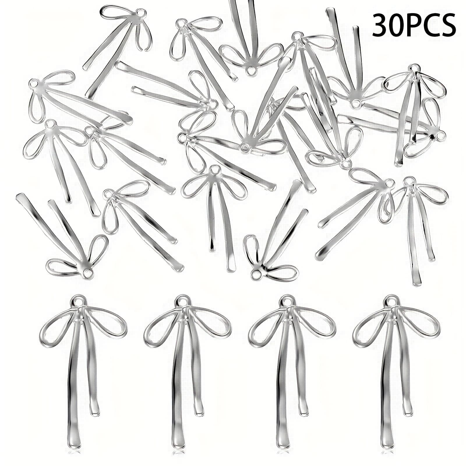TEMU 30pcs Bowknot Pendants Bow Dangle Earrings Charms Cute Dangle Charms For Necklace Bracelet Earrings Keychain Jewelry Making Diy Crafts