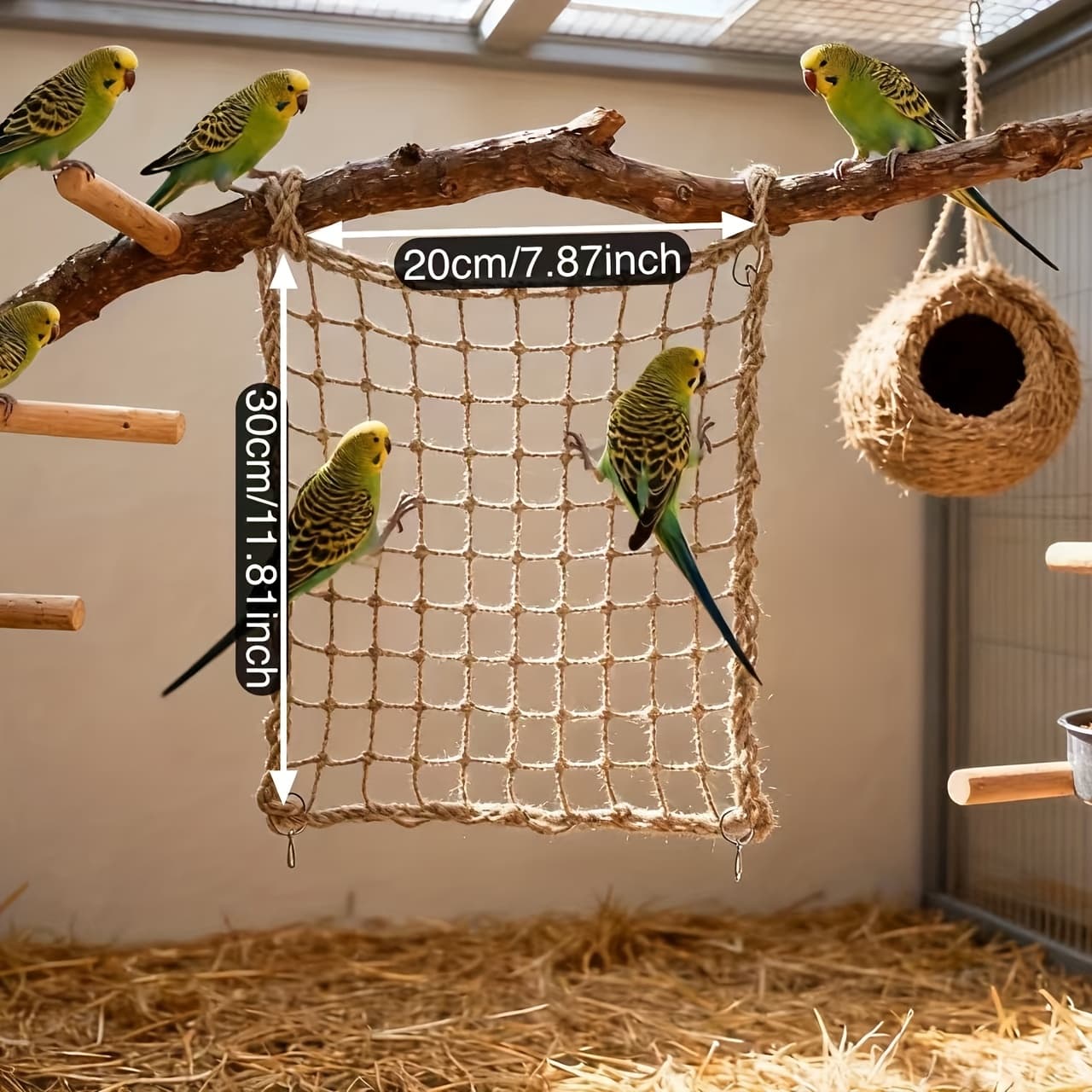 TEMU Bird Climbing Net Pet Cradle Woven Mesh