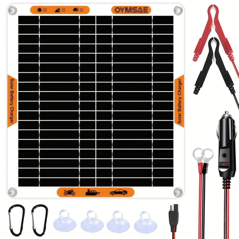 TEMU 5w 12v Solar Car Battery Charger Portable Solar Battery Charger And Maintainer Power Bank