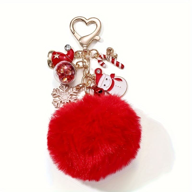 TEMU 1pc Multi Colored Ball Christmas Themed Drip Oil Keychain