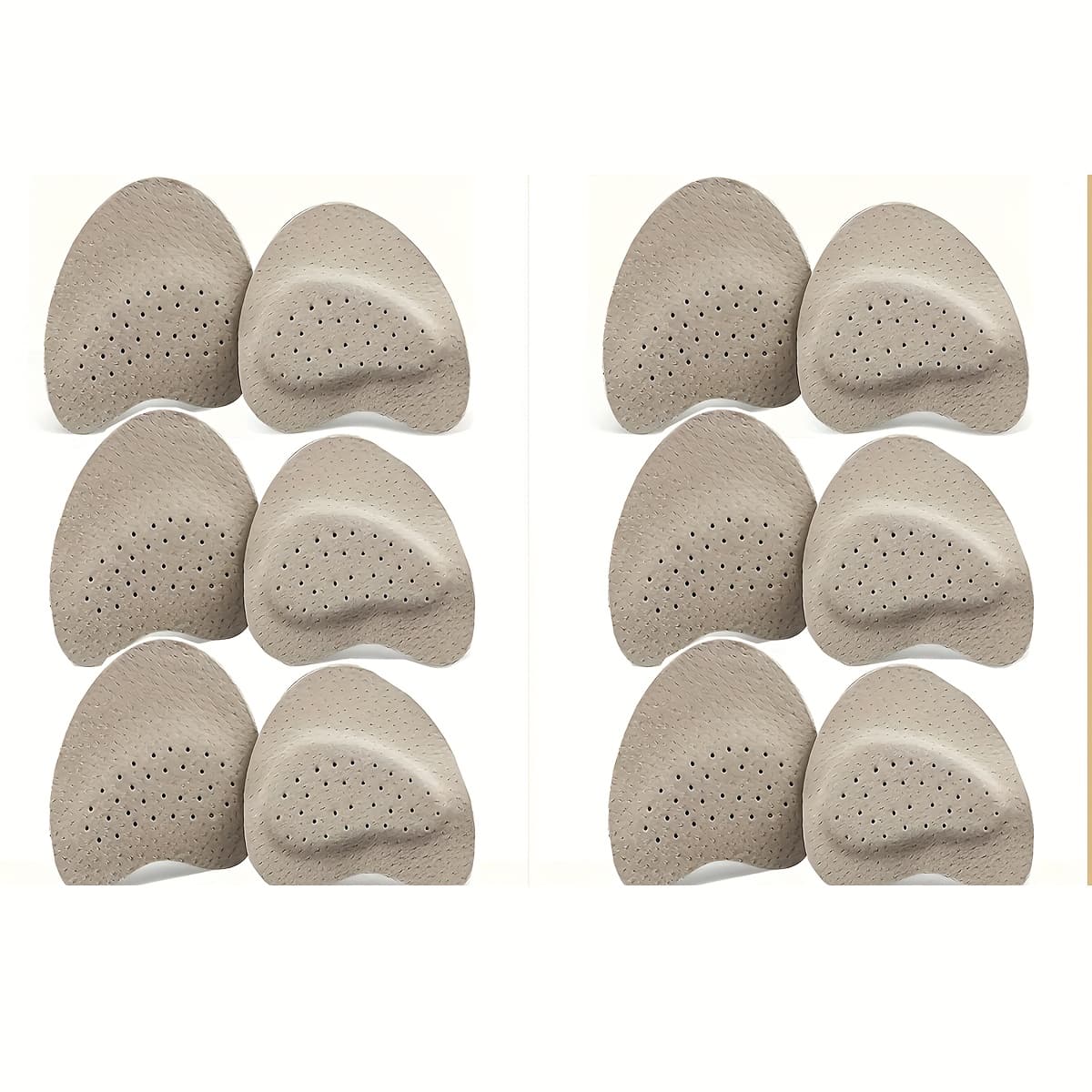 TEMU 6/12-piece Women's High Heels Soft Pu Non-slip Pad - Breathable Sweat-absorbent, Shock-absorbing Foot Care Insole With Grip Pattern, Perfect For Summer Sandals