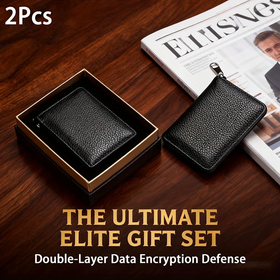 TEMU 2pcs Of Security Rfid Wallet - Aerospace-grade Shielding. Slim 20-card Modular Storage. Artisan- . : Perfect Executive Gift For Him. Double Layer Data Protection.