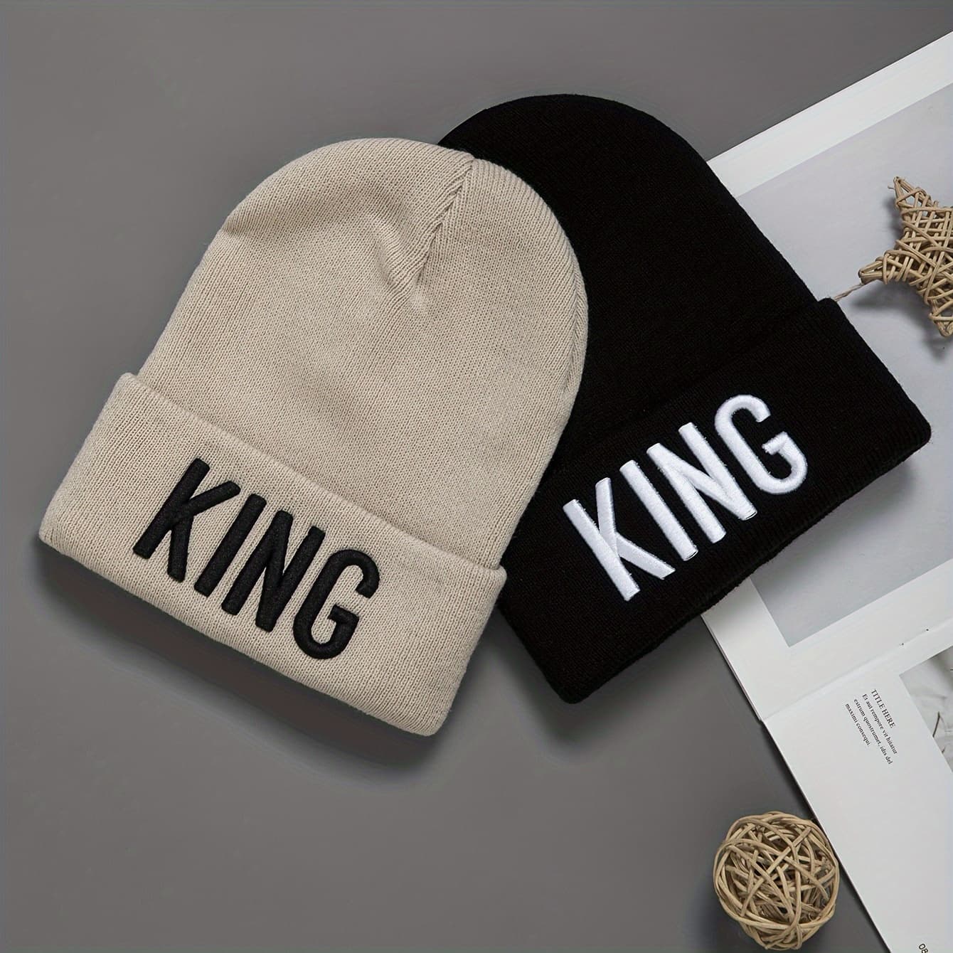 TEMU 2pcs Three-dimensional Embroidered Fashion Warm Hat