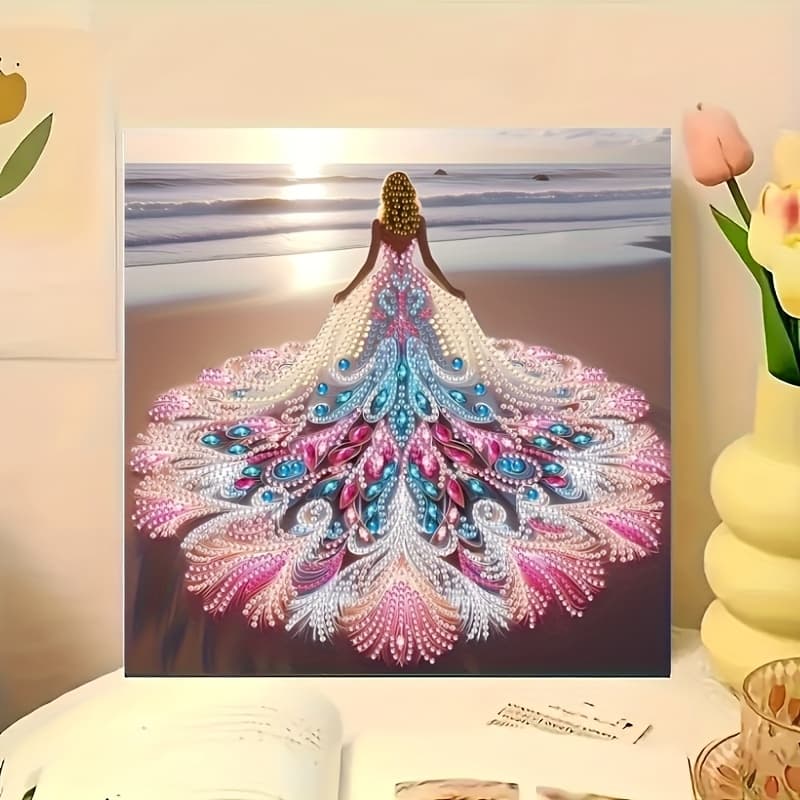 TEMU 2d Flat 5d Diy Diamond Painting Kit, 11.8x11.8 Inches - With Special-shaped Crystals And Gems, Frameless Home Wall Decoration, Perfect For Sparkle And Charm, Ideal For Universal Holiday