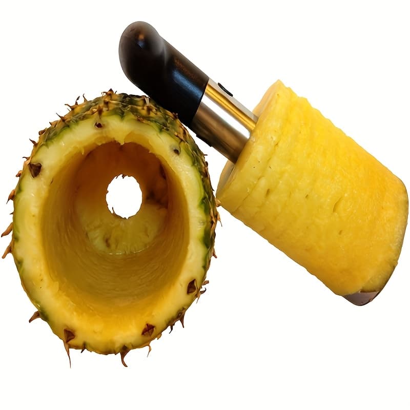 TEMU Stainless Steel Fruit Cutter With Adjustable Blade - Ergonomic Handle For Pineapple, Watermelon, Mango - Durable Kitchen Tool For Home, Hotel, Restaurant Use