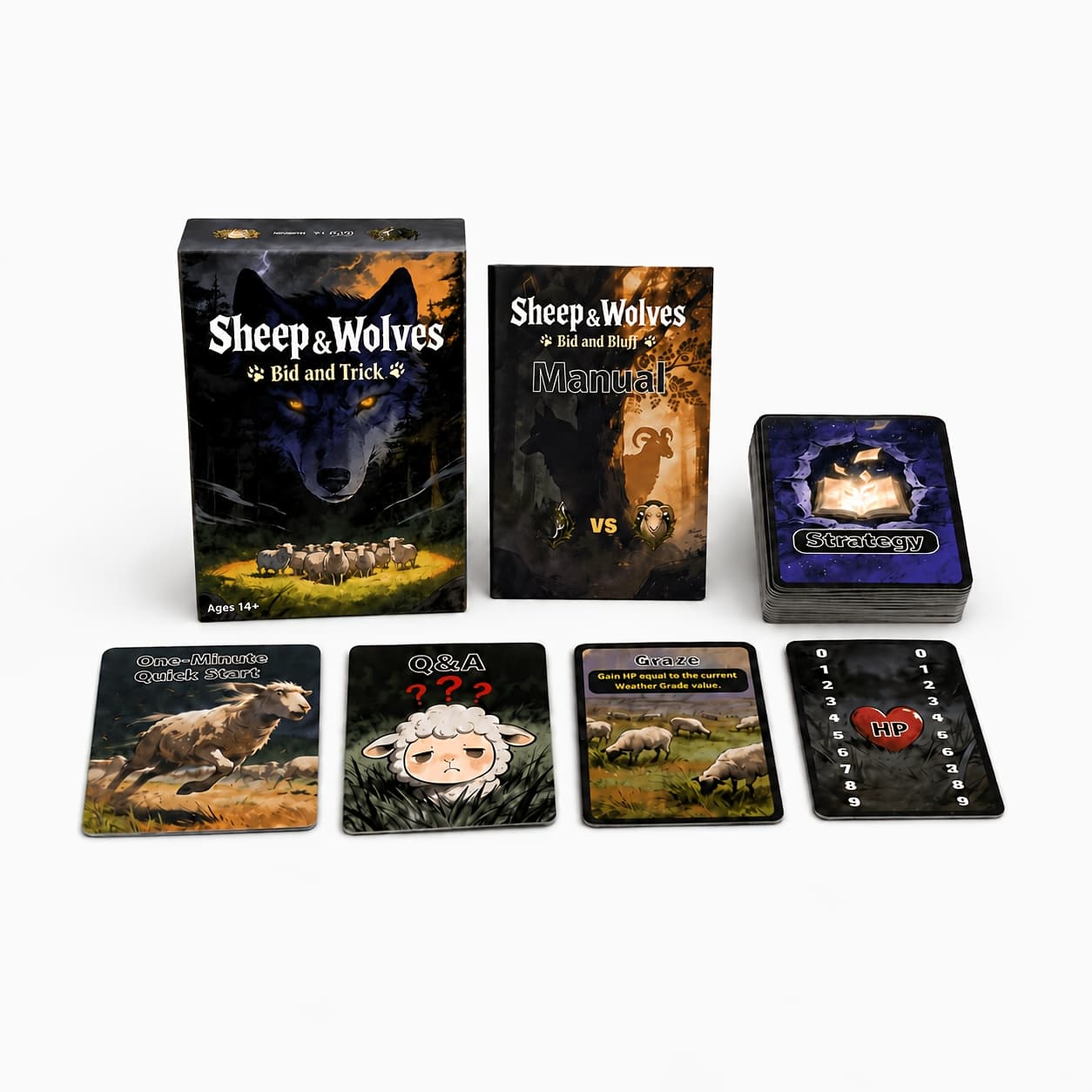 TEMU Sheep And Wolves Strategy Card Game For 3-7 Players, Secret Bidding And Bluffing Game With Weather Cards, , Fast Rounds And Party Fun For Groups