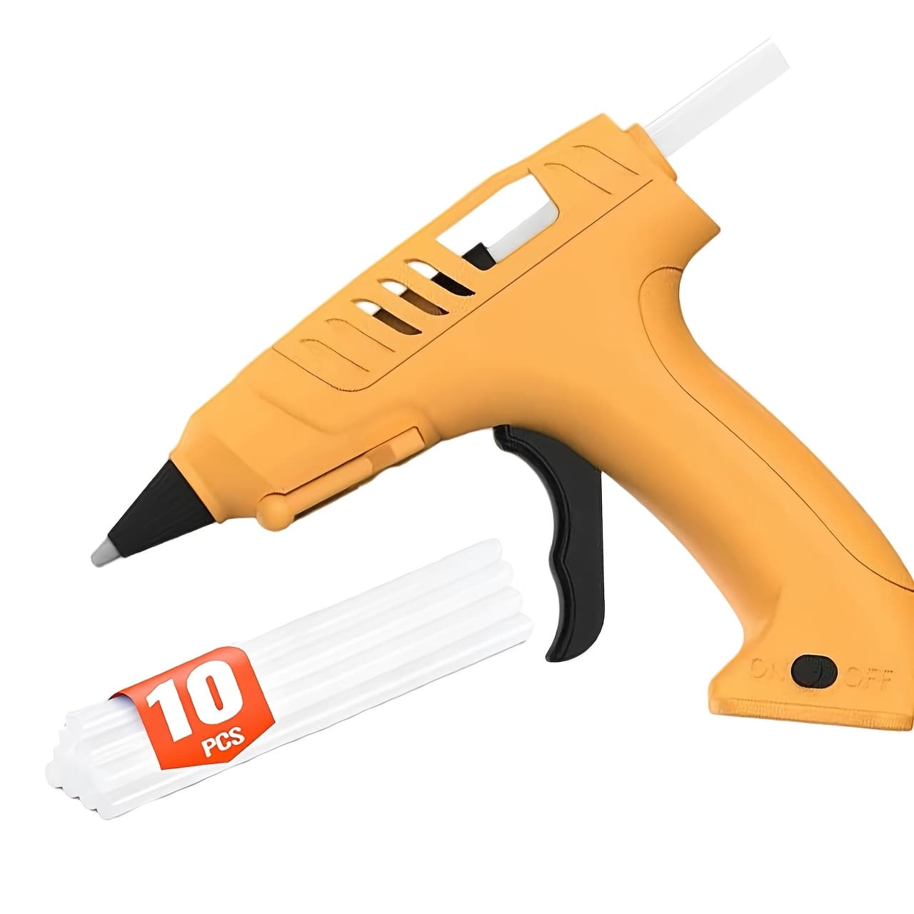 TEMU Fireproof Hot Glue Gun, Mini Glue Gun Kit With 10 Glue Sticks, 20w Glue Gun With Transparent Glue Sticks 7 X 130 Mm, For Arts, Crafts And Quick Repairs