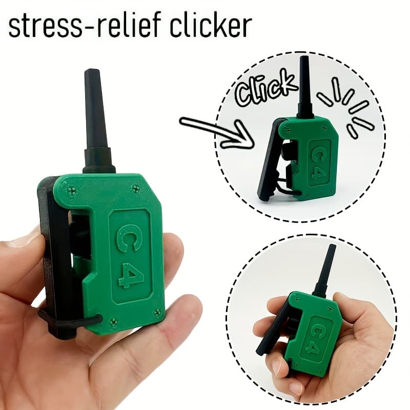 TEMU C4 Fidget - Retro Plastic Clicker Suitable For Home Office Desk Decor, Rebound Decompression Doll Gift For,, For Birthdays, Christmas, Halloween Party Favors