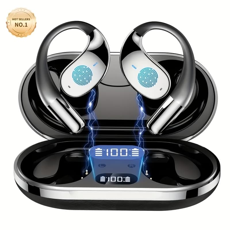 TEMU Ai Translation Headset | Bone Conducting Wireless, Real-time Translation In 156 Languages, 6 Mics Intelligent Noise Cancellation, Touch Control, Deep , Usb Charging - Mimidi