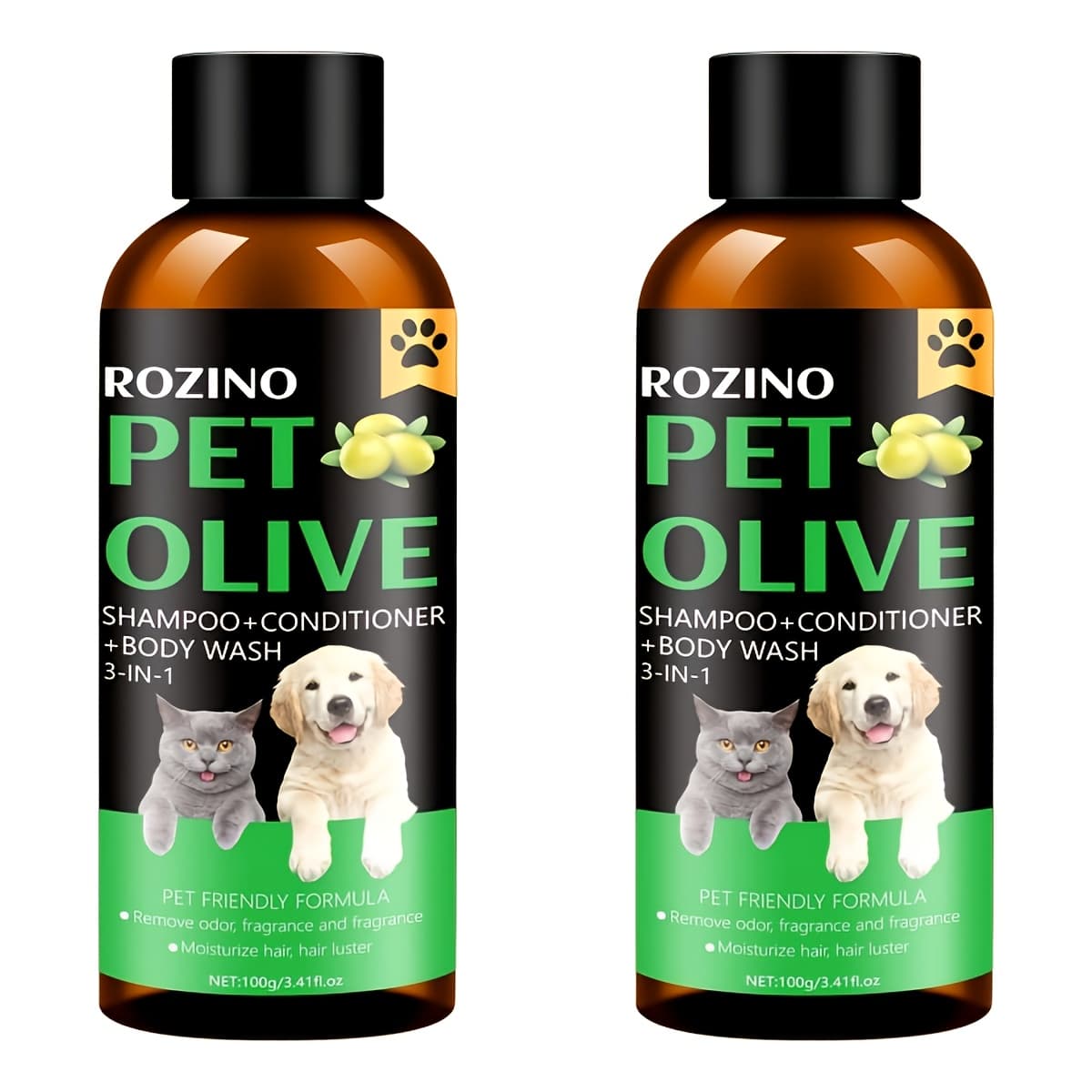 TEMU 3-in-1 Pet Shampoo, Conditioner, And Body Wash | Contains Natural Olive Extract, Gently Cleanses, And Non-irritating, Leaves Fur Shiny And Smooth, Suitable For Cats And Dogs, Rozino