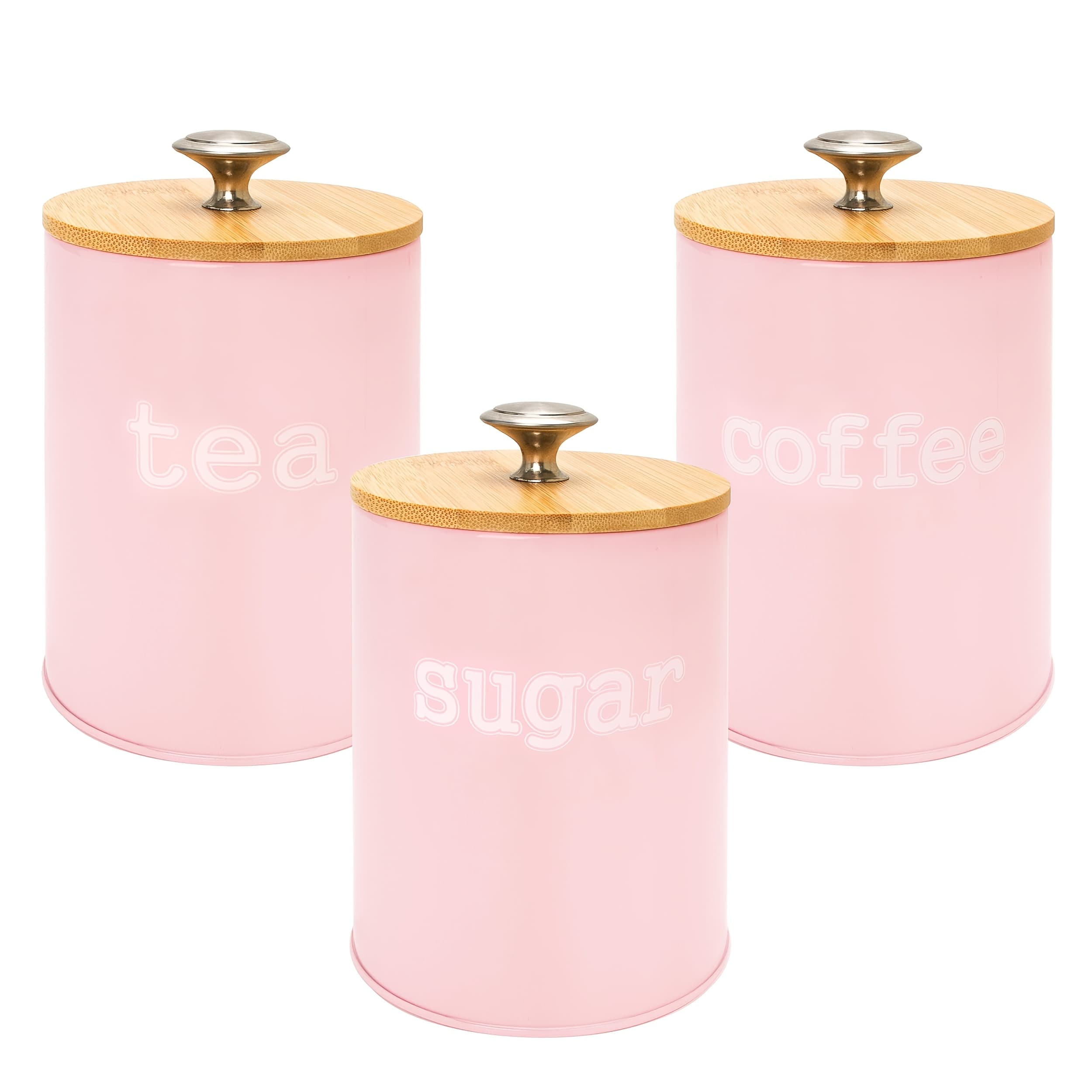 TEMU 3pcs Barista Storage Canisters - Bamboo Lid And Stainless Steel Coffee Containers, Airtight Bean Preservation System With Co2 Valve, Kitchen Organizers For Espresso Beans And Ground Coffee