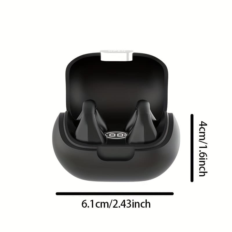 TEMU Wireless 5.3 Earphones, High-definition Microphone Stereo Hifi, 2025 Wireless Clip On Earphones 40h Led Earphones, Sports Earphones Suitable For /ios