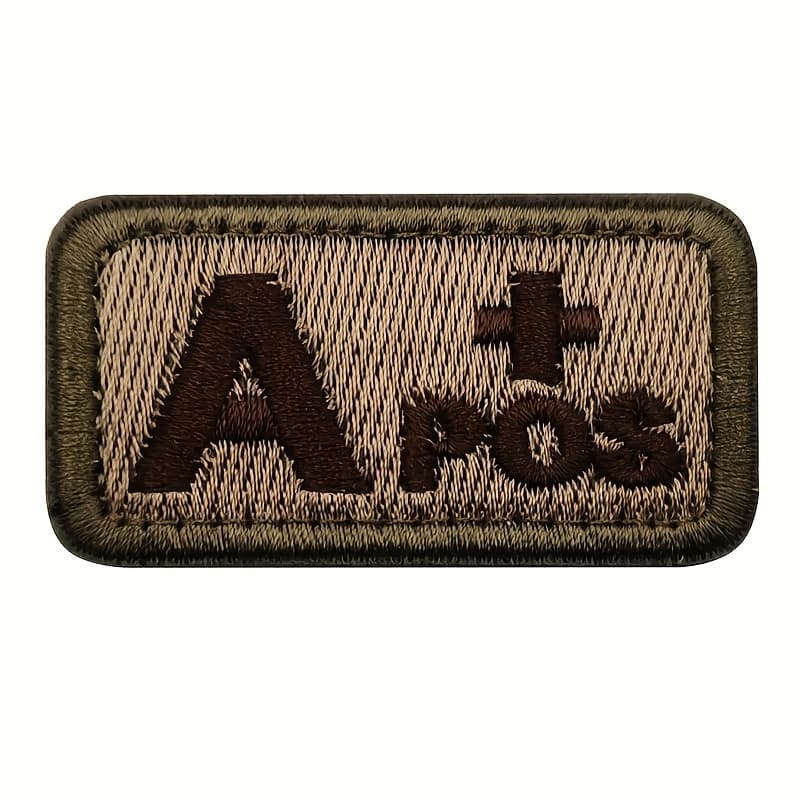 TEMU 1pc Tactical Linear Patch A Type O Positive Pos B- Ab- O- A- Type Negative Neg, Embroidered Badge, Suitable For Outdoor Badge Patch, Backpack, Clothing, Vest, Tactical Equipment, Etc.