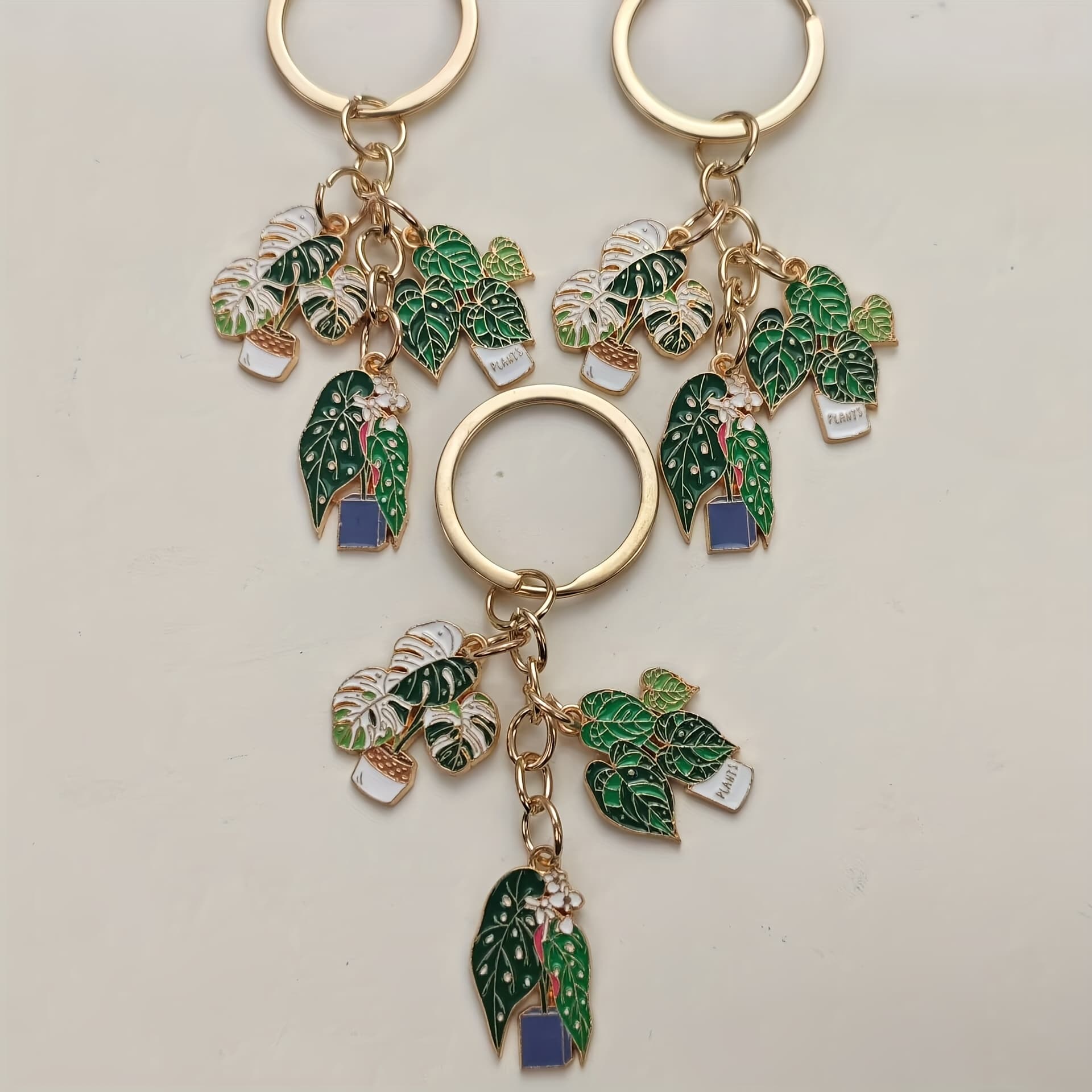 TEMU 3pcs Fresh And Pot Key Chain Alloy Mini Simulation Key Chain Trend All Kinds Of Clothing Hanging Ornaments Send Exquisite Gifts Suitable For Daily Wear