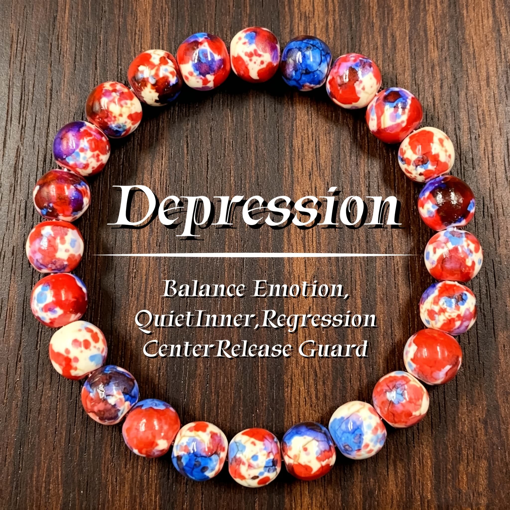TEMU 1pc Bohemian Natural Stone Ombre Colorful Bead Bracelet, Handmade/elastic Cord, Self--, Bracelet, Good Luck Bracelet For Your Lover, Family And , Unique Jewelry Must-have For Easter And Holidays