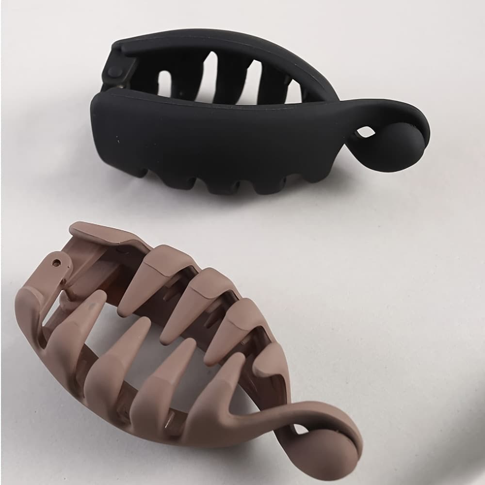 TEMU 2pcs/ Women's Banana Hair Clips, Vertical Hair Clips, Twist Clips, Ponytail Holders' Hair Additions And Women With Hair
