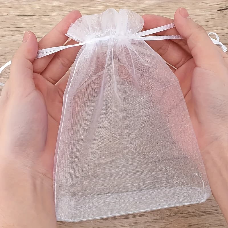 TEMU 35pcs White Transparent Gift Bag, Size 4x6 Inches (10x15cm) Used For Holiday Gifts, Weddings, Parties, Collecting Small, Etc.