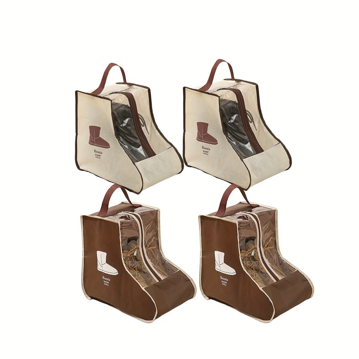 TEMU Durable Pvc Shoe Storage Bags - Moisture & Moisture-resistant, Dust-proof With Transparent Window, Portable Handheld Boot Protectors For Travel & , For Shoes/boots, Hanging Shoe Organizers