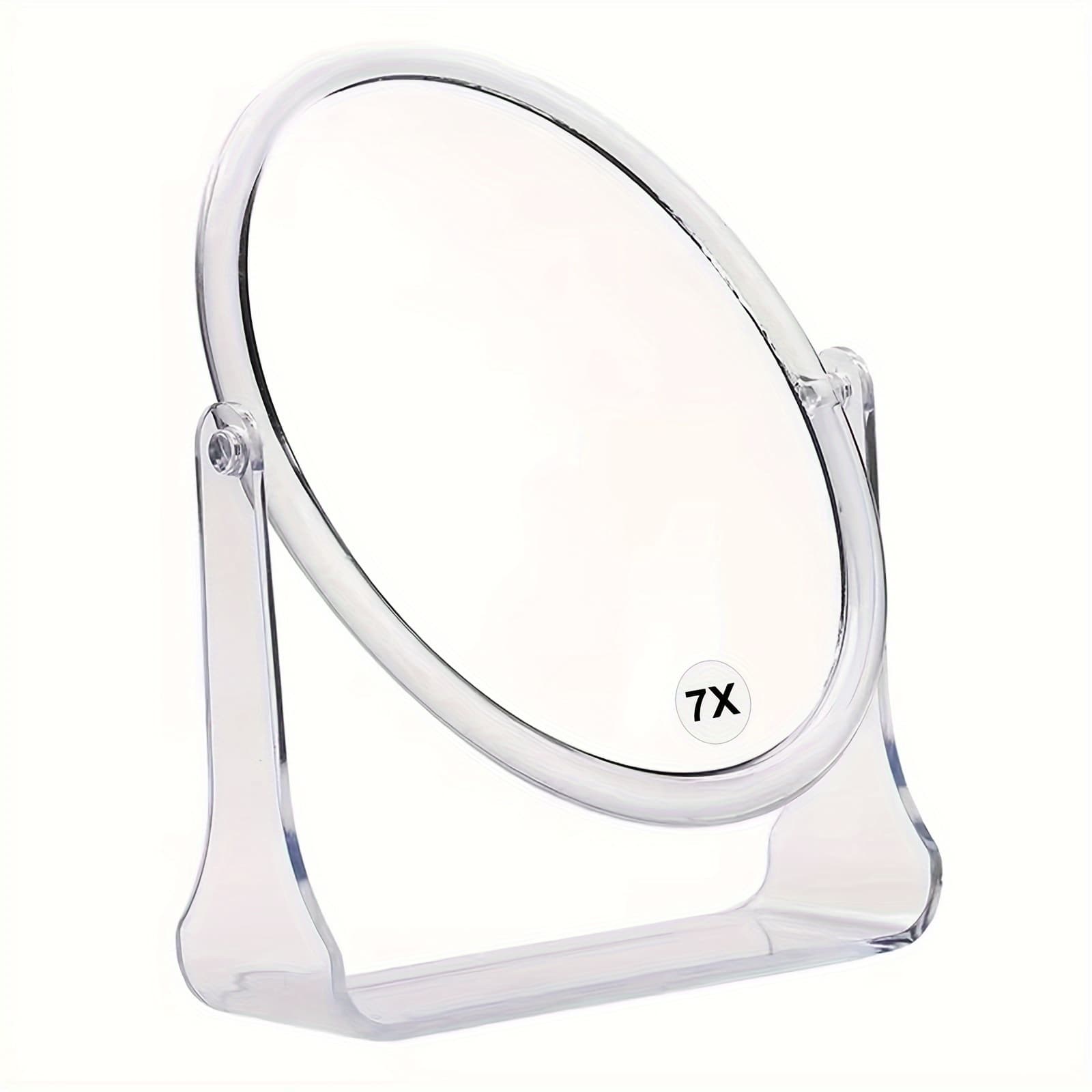 TEMU Cosmetic Mirror Makeup Mirror Double-sided With 1x/7x Magnification, 360 Degree Swivelling Table Mirror, High Definition Make-up Mirror