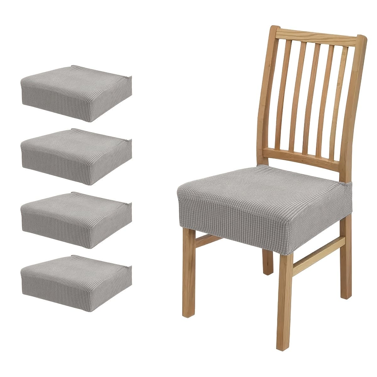 TEMU 4/6pcs -piece Chair Covers Compatible For Most Chairs - Elastic Closure, Soft Fabric -proofing & Pet-friendly Furniture Protectors, Machine Washable (4 Or 6 Chairs)