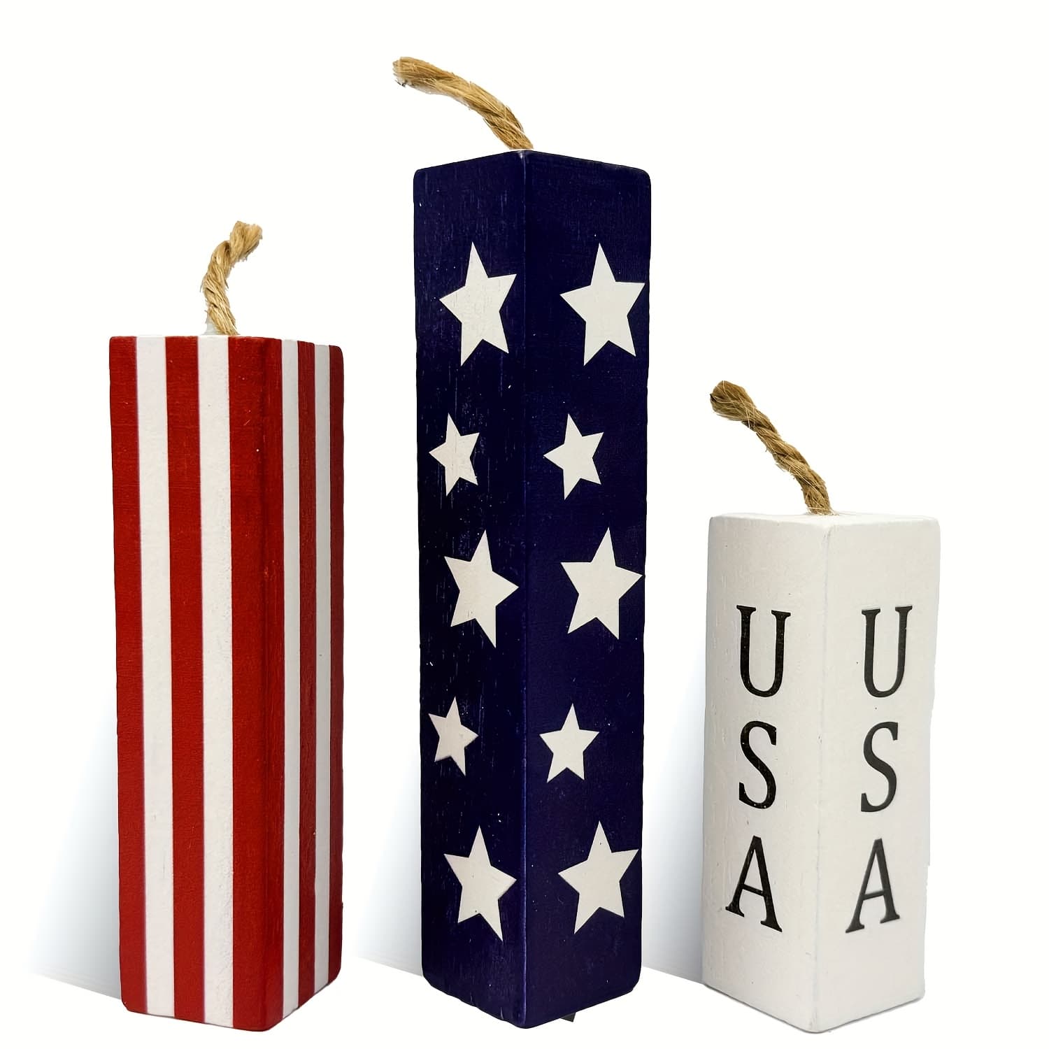 TEMU Set Of 3, Wooden Fireworks Decor Plaques And Ornaments For Day, Festive Table Decor For July 4th, Day, National Day, Labor Day, And Memorial Day Home Farmhouse Table Signs