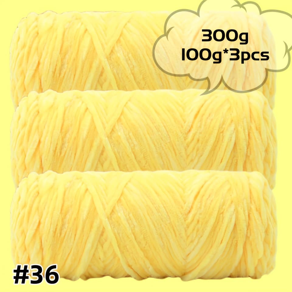 TEMU 3-pack Soft Velvet Chenille Yarn - 100g Per Roll, Multi-colored Knitting & Crochet - Suitable For Sweaters, Scarves, Hats, Dolls, Bags, Chunky Yarn, Rich Texture Crafting Material This Is
