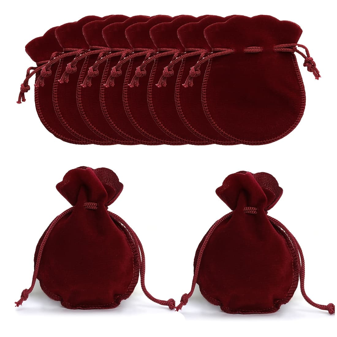 TEMU Gift For Her/him Velvet Drawstring Flannel Jewelry Storage Bag 10pcs/pack Random Color/single Color Beaded Storage Bag Jewelry Storage Bag