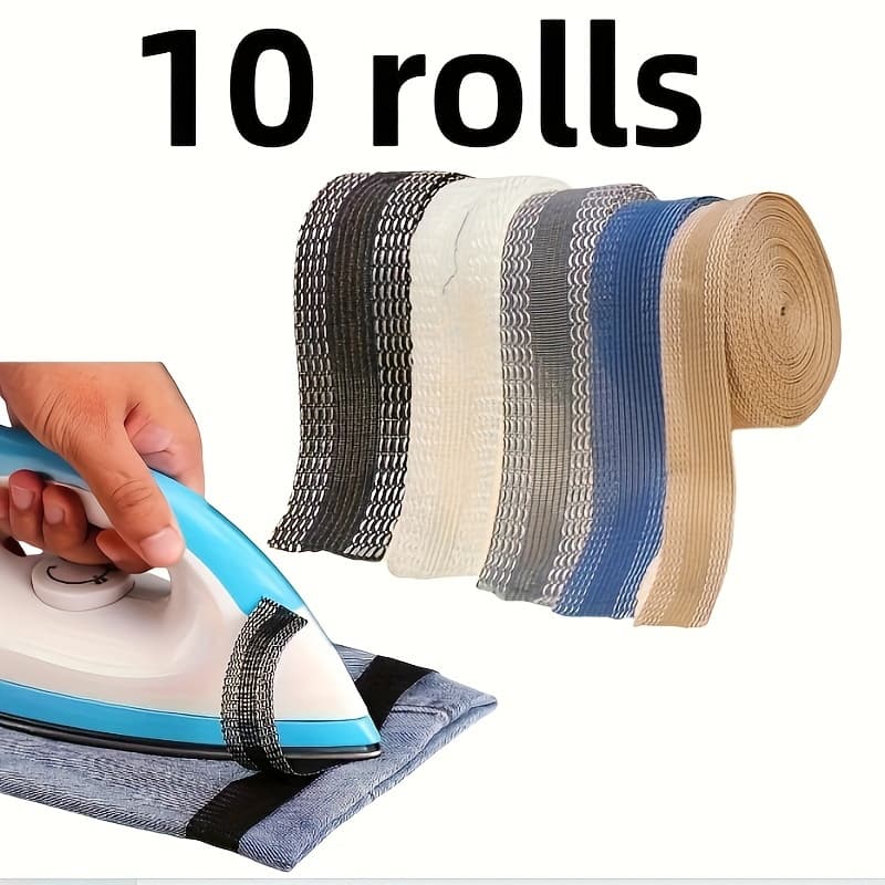 TEMU 10 Pairs Of Jeans And Suits Ironing Hem Shortening Strips, Self-adhesive Edges Shortening Repair Pants - No Sewing Fabric