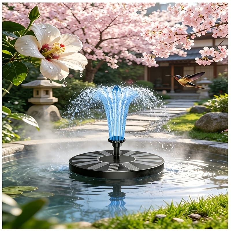 TEMU 13cm Diameter Solar Fountain Pump, 2w/2.5w Polycrystalline Solar Water Pump, Ipx8 Waterproof, For Outdoors, Gardens, , Bird Baths, Aquariums, Water Circulation Pump, 11.8 To 19.7 Inches Water .