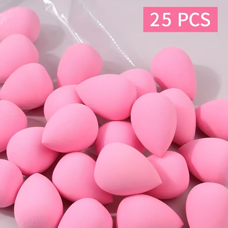 TEMU 25pcs Mini Makeup Sponge Set, Makeup Sponges, Multi-shaped Foundation And Concealer Applicators, Unscented, Suitable For Types, Perfect For Dry And Wet Application To Conceal .