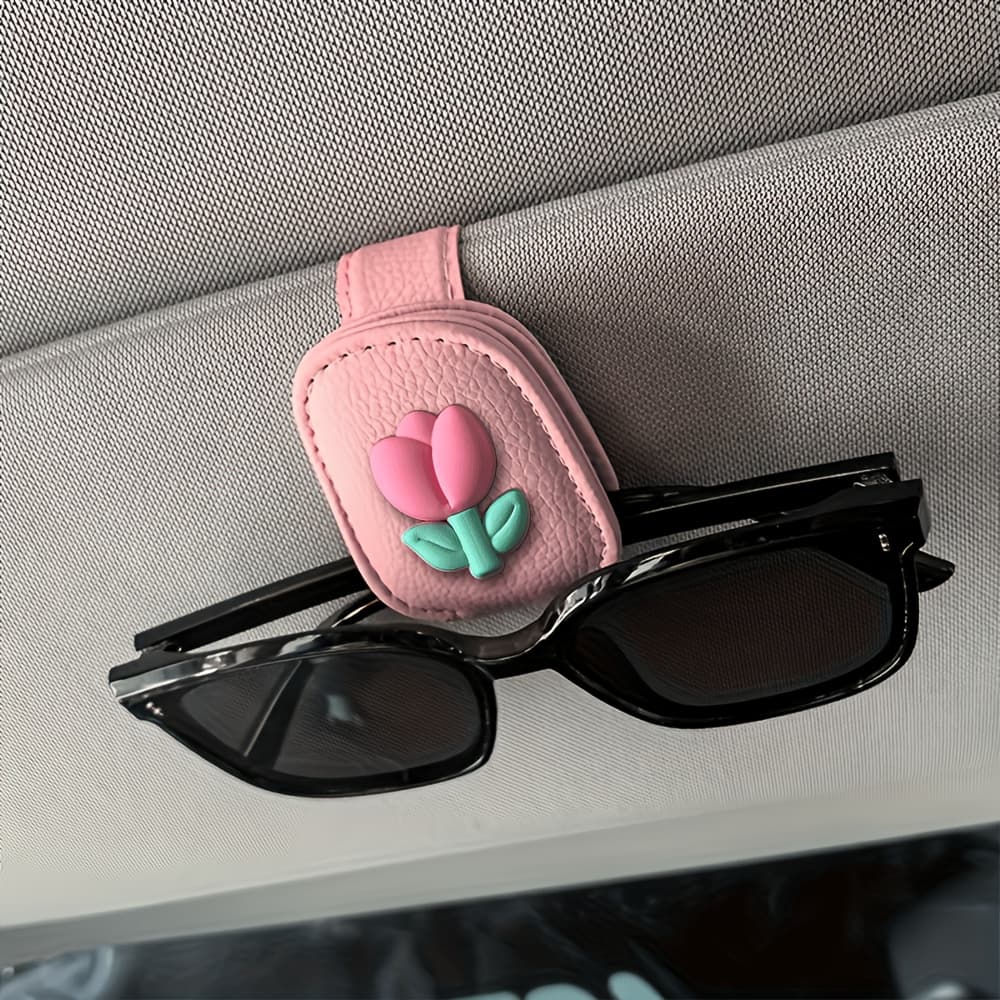 TEMU Car Sunshade Glasses Clip, Fashionable Sunglasses Magnetic Clip Bracket, Women' Interior Additions Car Additions - Holiday Gift