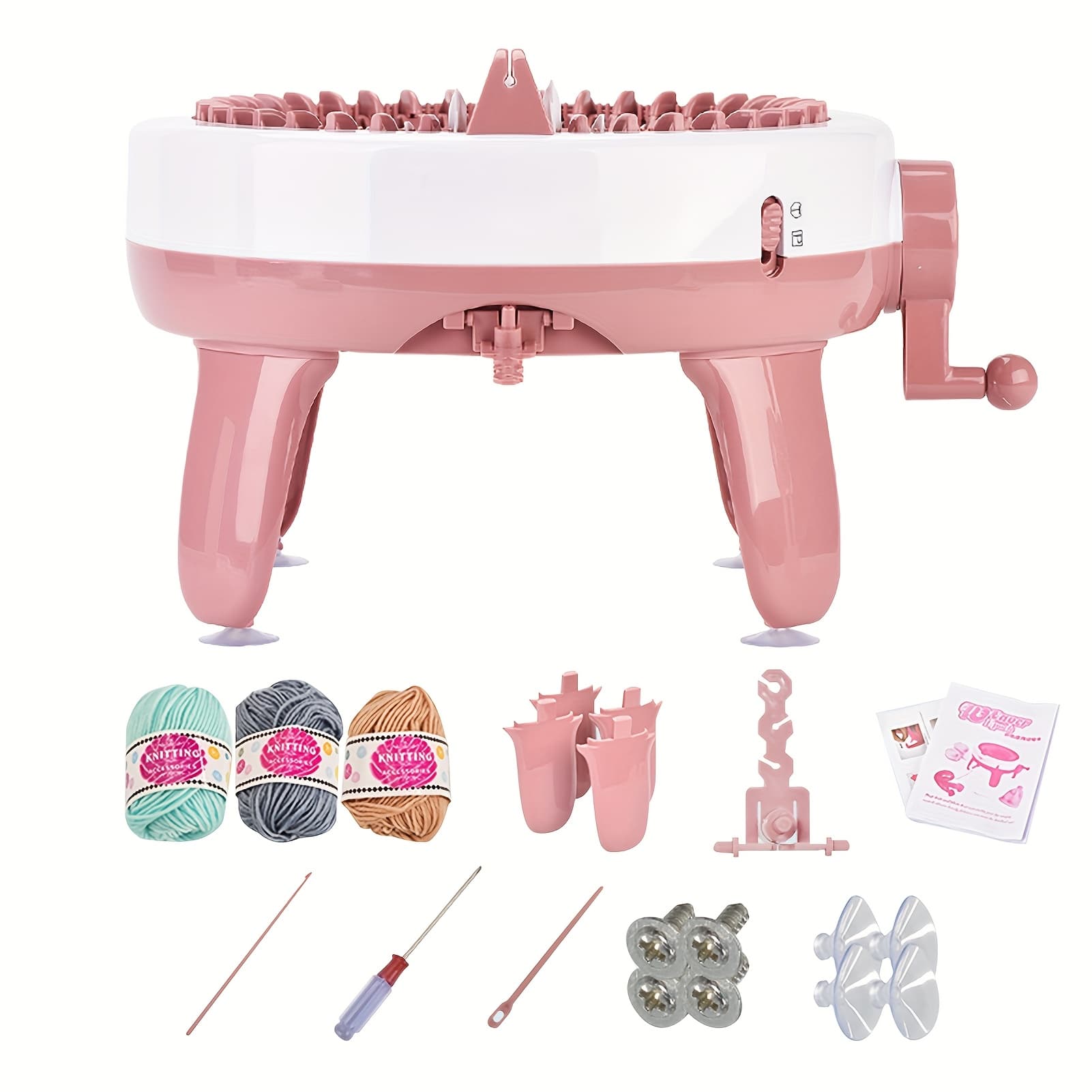 TEMU Knitting Machine 40/ 48 Needles - Portable Knitting Machine 40/ 48, Diy Double Knitting Loom, Crochet Machine, Knitting Board Rotating Knit, Kit As Chrismas Birthday Gifts For Adults