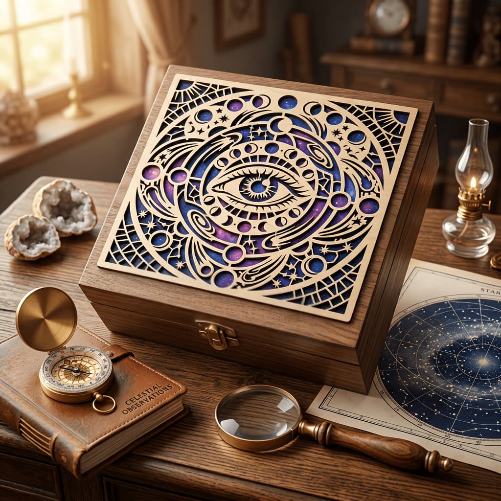 TEMU Celestial All- Eye Stencil, 11.8x11.8 Inch Phase Mandala Template For Painting On Walls, Canvas, Fabric & Floor, Galaxy Reusable Large Stencil, Boho Spiritual Art Decor Diy Craft Tool