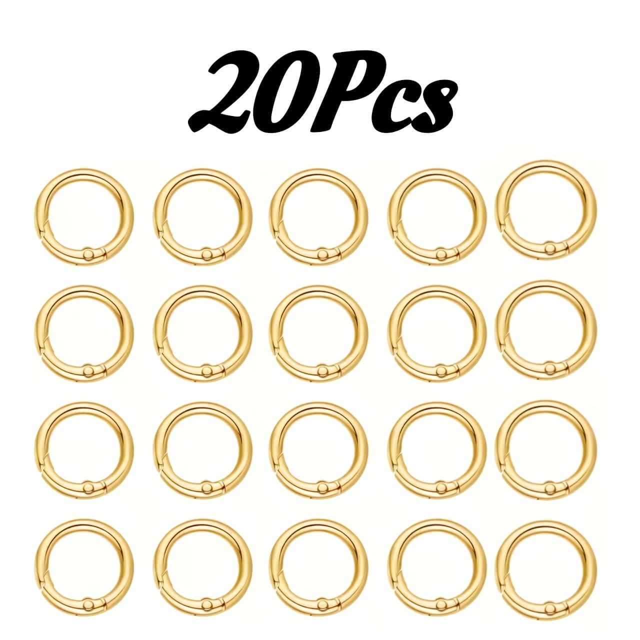 TEMU 20pcs Diy Split Rings Keychain Accessories For Handbags: Versatile Spring Clasps Suitable For Wallets, Keychains, And Backpacks