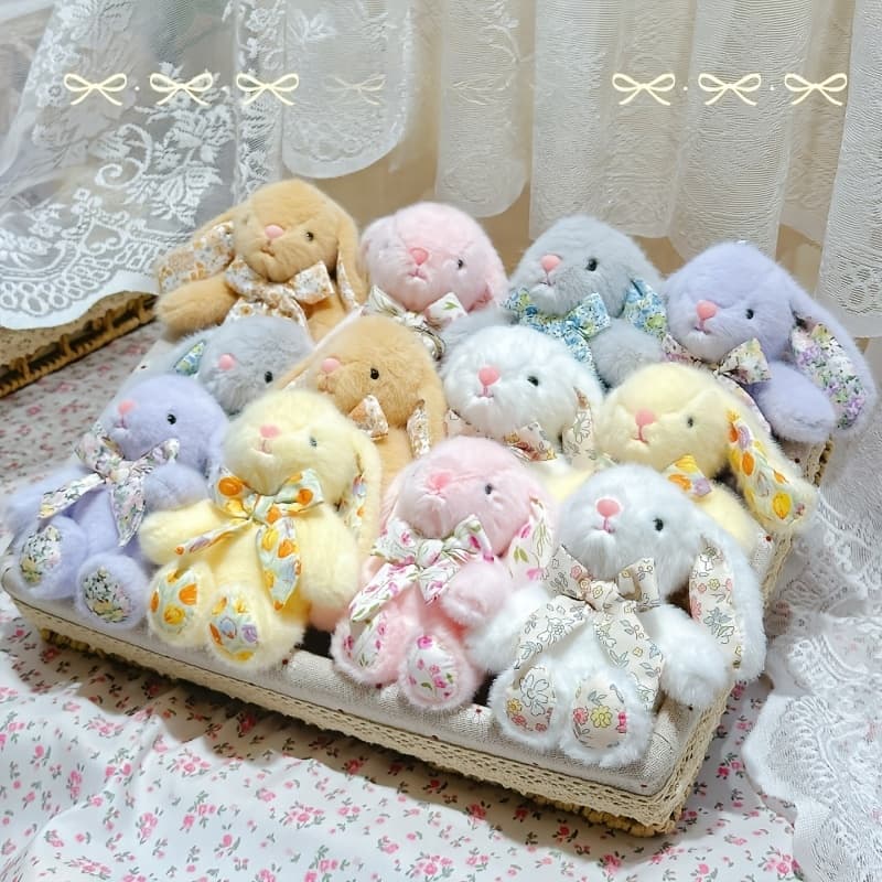 TEMU 4 Assorted Mixed Easter Bunny Bow Keychain Pendants | European-style Companion Design | Suitable For Bag Charms, Key Decorations, And