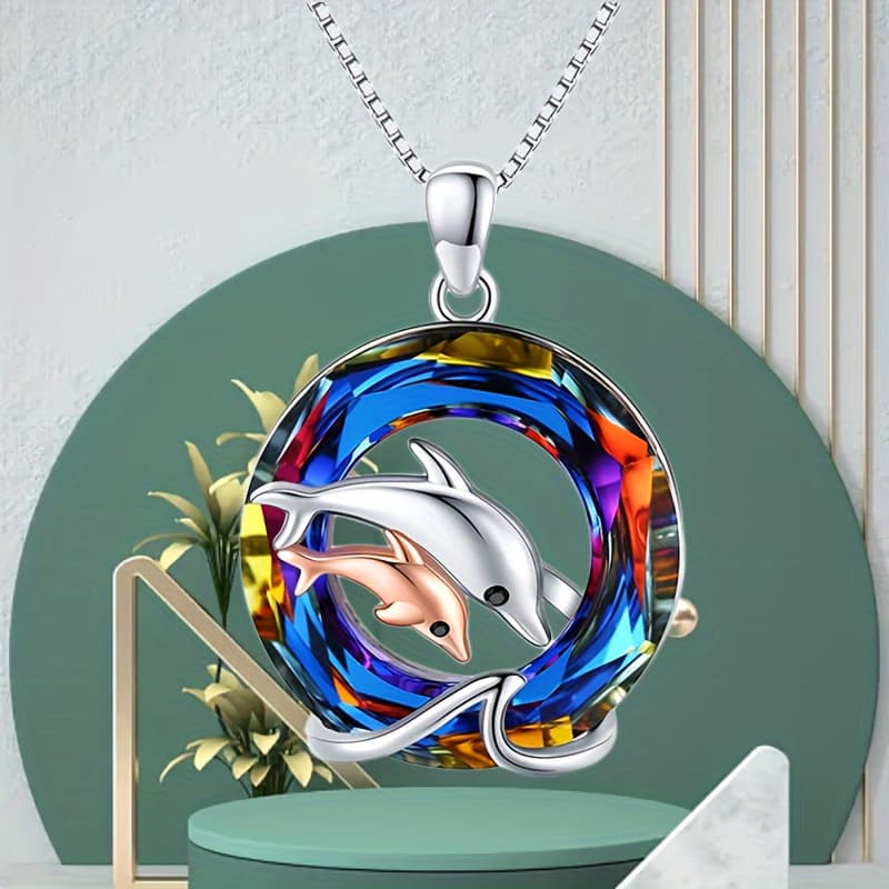 TEMU Elegant Fashion Cute Dolphin Pendant Necklace, Women's Jewelry, Anniversary, Birthday Party & Mother's Day, Valentine's Day Gift