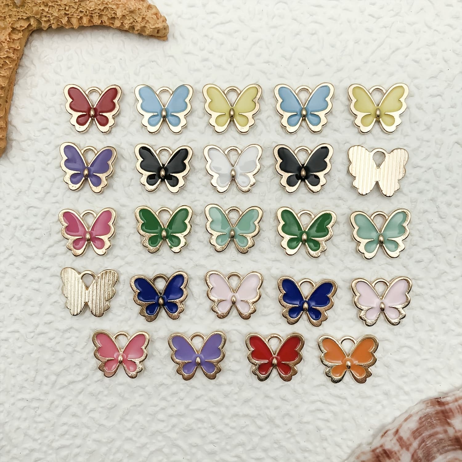 TEMU 24pcs Mix Colors Alloy Charms Golden Plated Enamel Pendants For Bracelets Necklaces Making