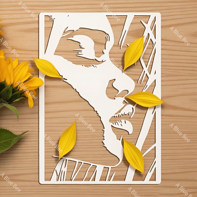TEMU A Face Template Measuring 11.7 By 8.3 Inches, Suitable For Crafts, Spray Painting, Wall Art, Graffiti, And Home Decoration - A Reusable Plastic Painting Stencil