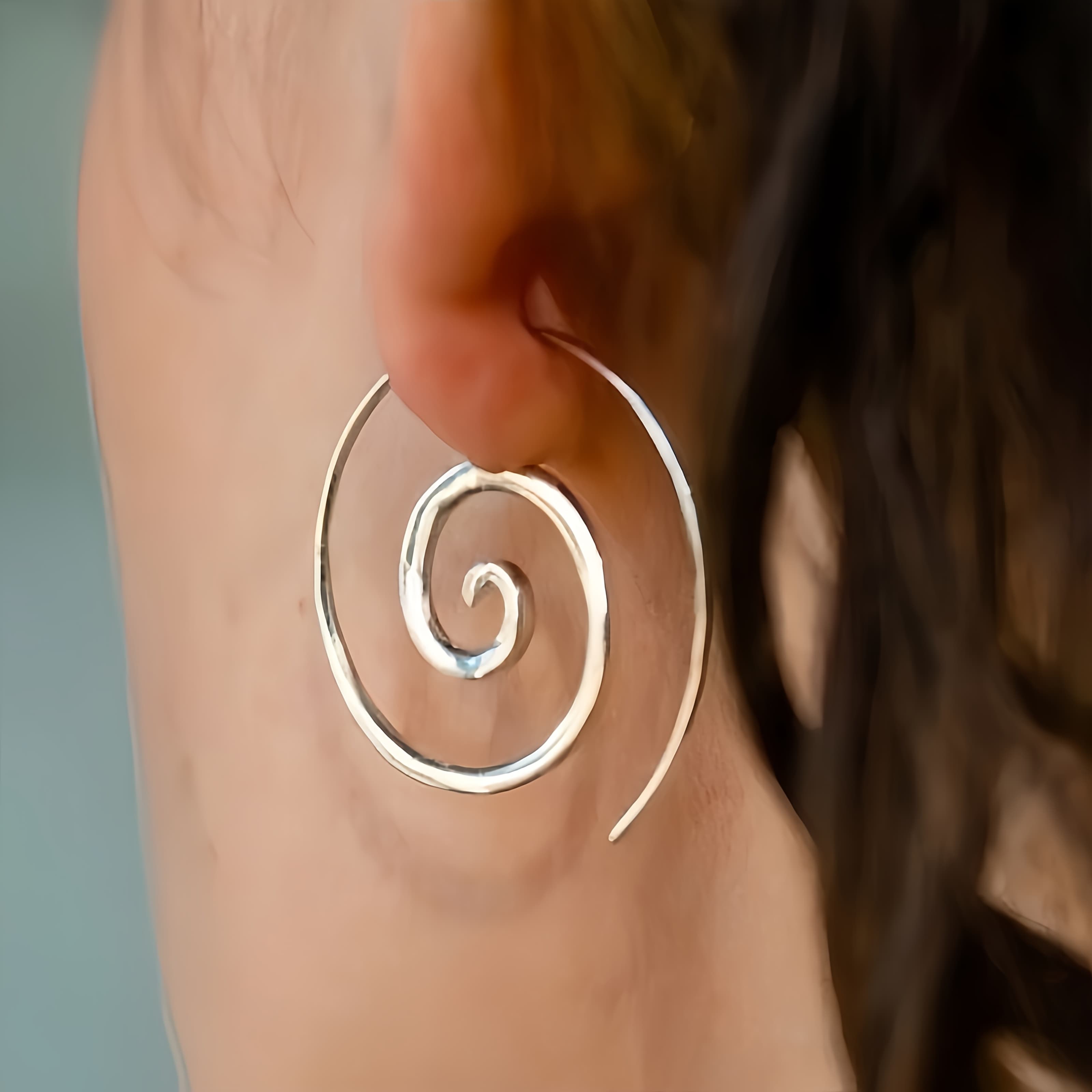 TEMU Vintage Copper Spiral Earrings Bohemian Women' Earrings