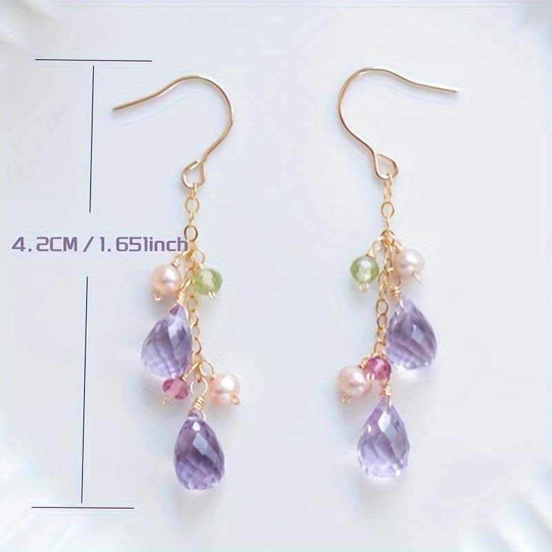TEMU Exquisite Earrings Made Of 7a Quality Crystal And Freshwater Pearls, Designed For Women. Elegant Additions Feature Natural Freshwater Pearls With High-grade Crystals