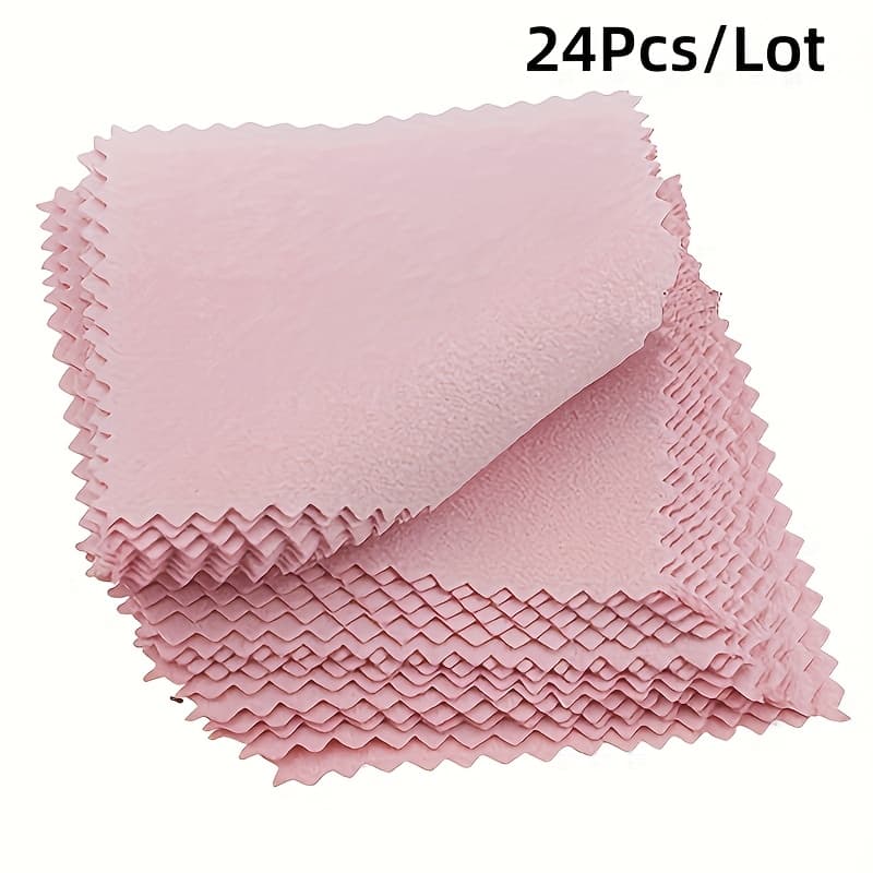 TEMU 24pcs/lot Polish Cleaning Polishing Cloth With Package Cleaning Cloth Wiping Cloth Of Jewelry