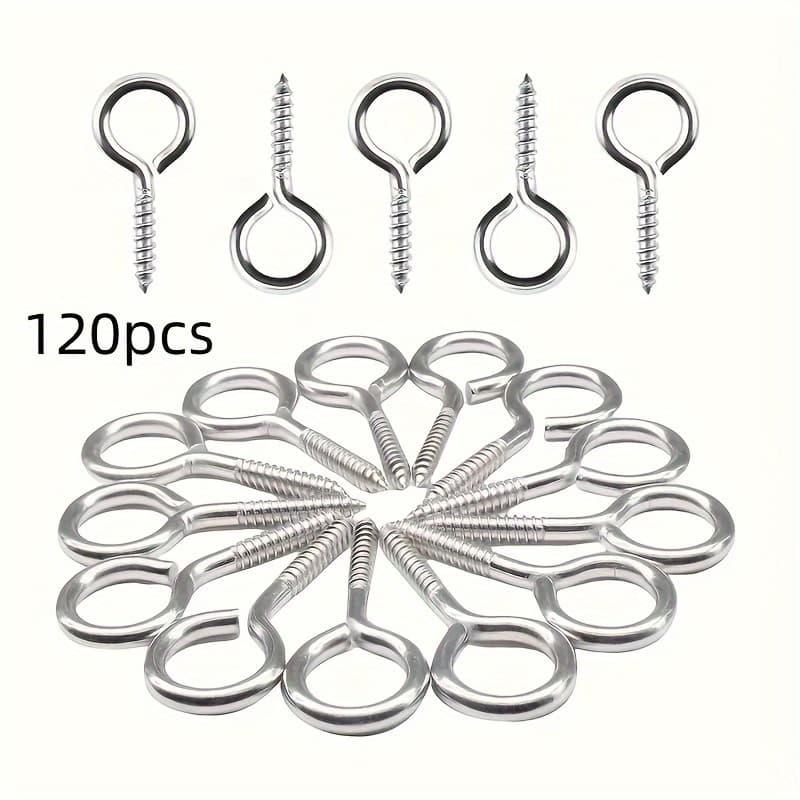 TEMU 120pcs -plated Ceiling Hooks, Suitable For Christmas Lights And Plant Hanging - Indoor And Outdoor Use
