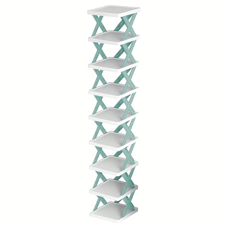 TEMU Space-saving 6/9-layer Shoe Rack - Durable Pp, Ladder Design, Multi-functional Plastic Organizer For , Ideal For Entryway, Bedroom, Living Room, Shoe Storage Organizer