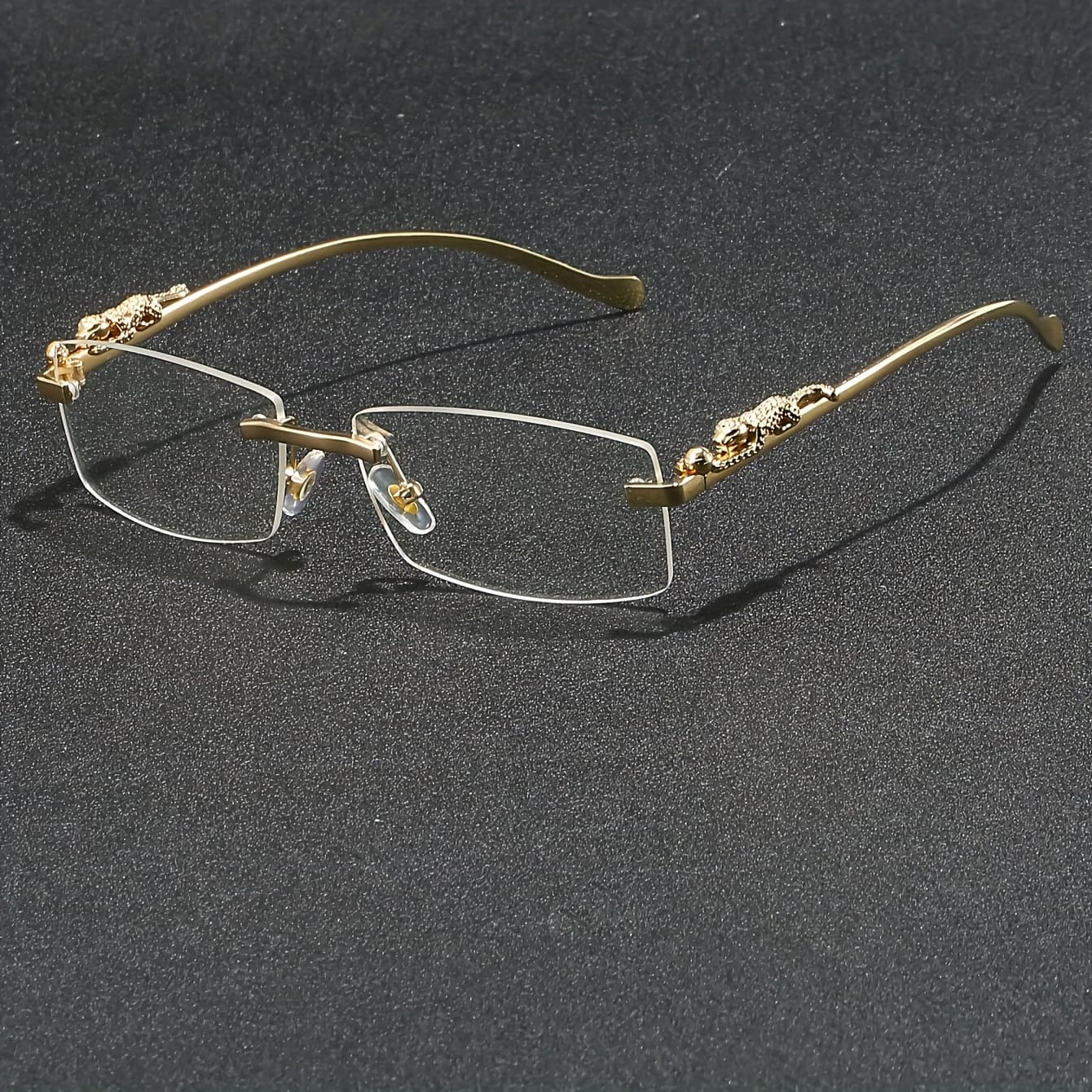 TEMU Fashionable Frameless Rectangular Glasses, , Ac Lenses, Won't Make Everything Too Dark, So You Can Wear Them For At Night, Valentine's Day, Exquisite Birthday Gifts, No Accessories Included