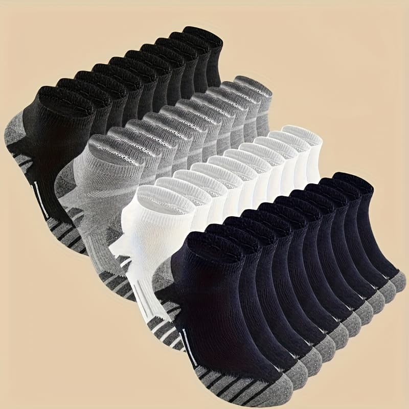 TEMU (10 Pairs)/5 Pairs Men's And Women's Breathable Sports Socks, Fashionable Letter Print High Elastic Outdoor Running Socks